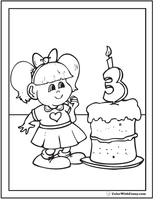 Birthday Coloring Pages Customizable Pdf 590x762 Birthday Coloring Pages Customizable Pdf