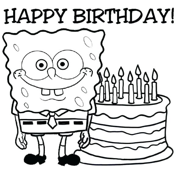 Happy Birthday Coloring Pages Free Printable Happy Birthday 600x556 Happy Birthday Coloring Pages Free Printable Happy Birthday