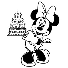 230x230 Happy Birthday Minnie Mouse Coloring Pages