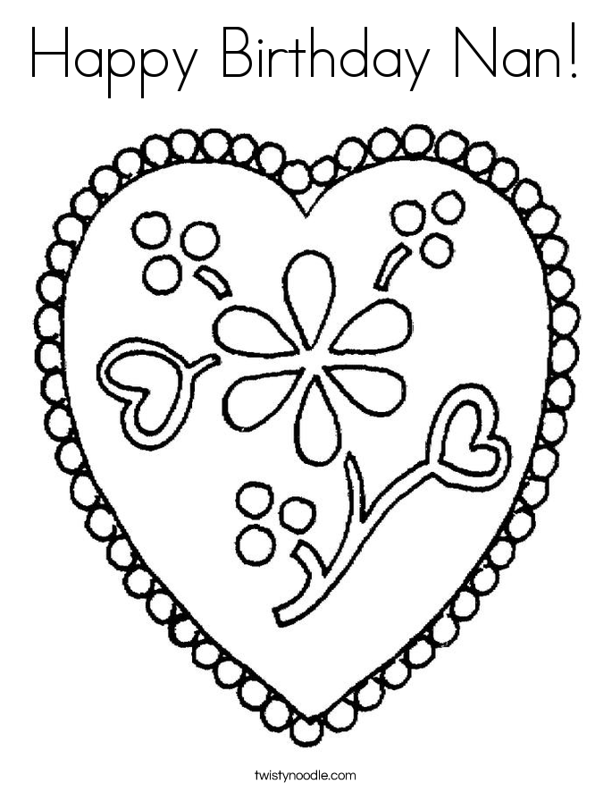 685x886 Happy Birthday Nan Coloring Page