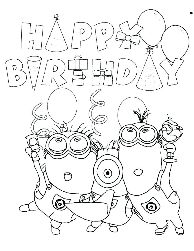 670x867 Birthday Coloring Cards Coloring Pages For Happy Birthday Happy