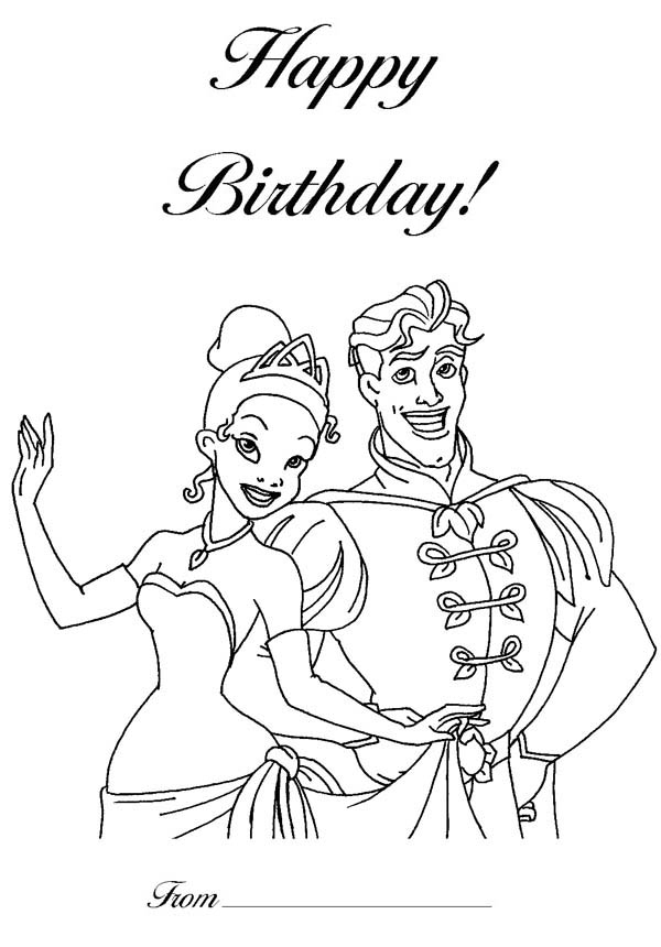 600x860 Prince Charming And Beautiful Princess In Happy Birthday Coloring