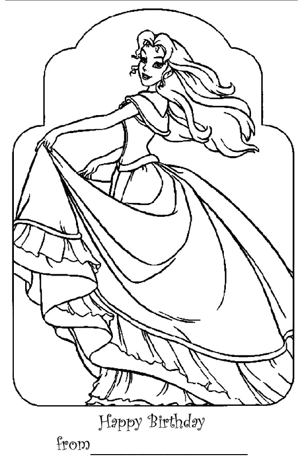 600x913 Barbie Coloring Pages Barbie Happy Birthday Coloring Page