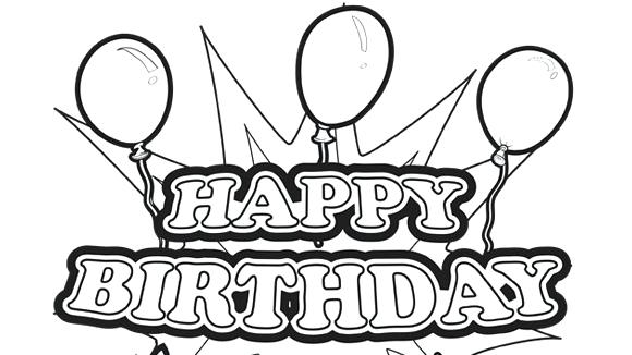 Happy Birthday Printable Coloring Pages Happy Birthday Coloring 580x326 Happy Birthday Printable Coloring Pages Happy Birthday Coloring