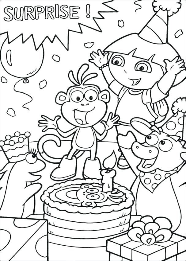 607x850 Free Printable Happy Birthday Coloring Pages For Kids Happy