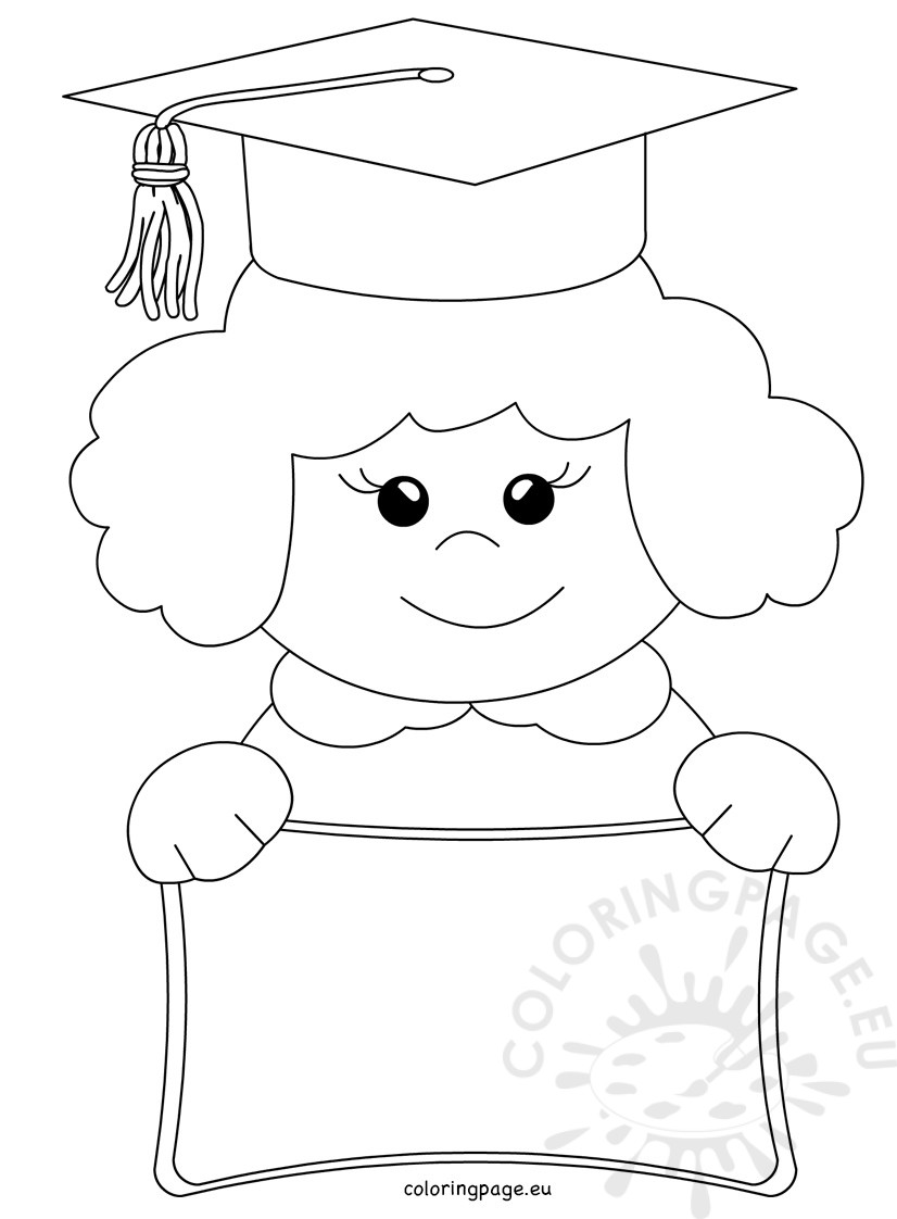 Vector Cartoon Happy Child Graduate Coloring Page 826x1122 Vector Cartoon Happy Child Graduate Coloring Page