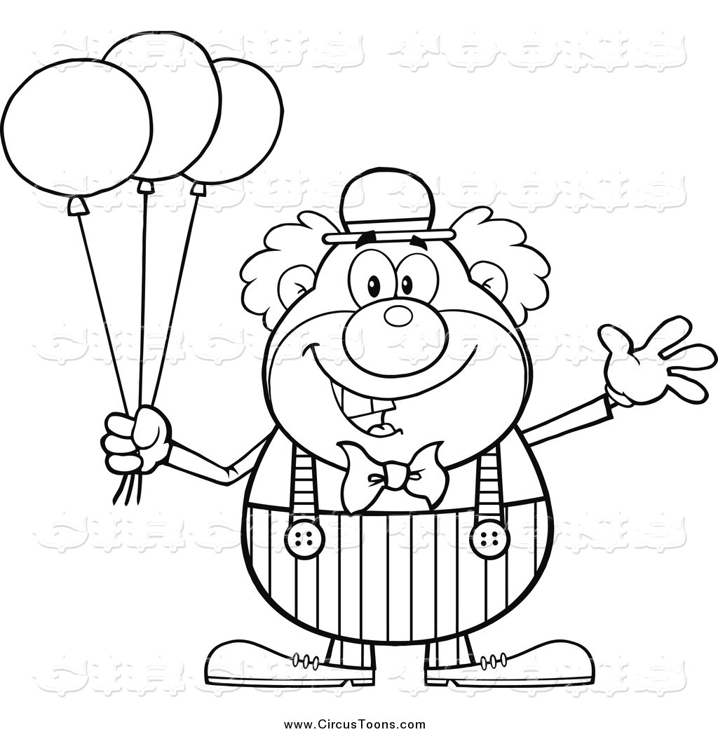 Circus Clipart Of A Black And White Happy Clown Waving 1024x1044 Circus Clipart Of A Black And White Happy Clown Waving