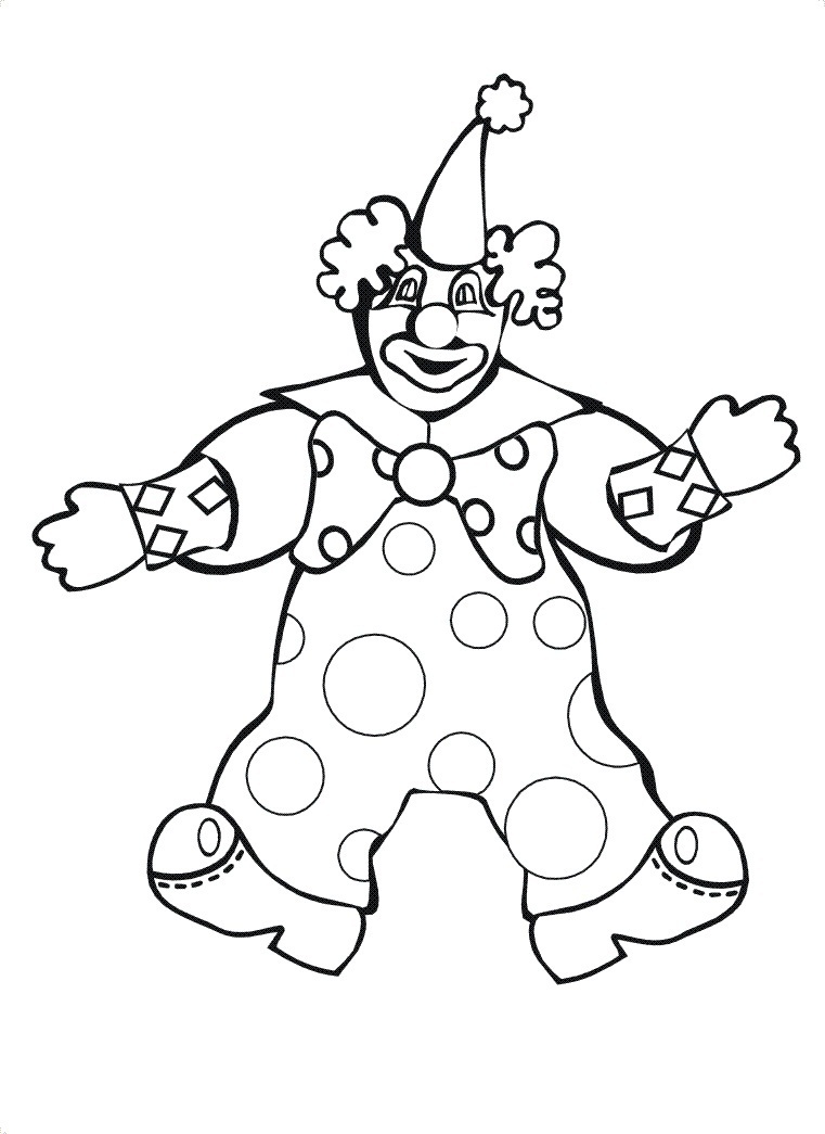 Circus Happy Clown Coloring Pages 761x1045 Circus Happy Clown Coloring Pages