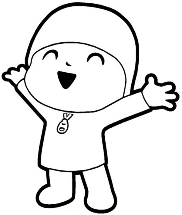 Pocoyo Is So Happy Coloring Page Color Luna 600x707 Pocoyo Is So Happy Coloring Page Color Luna