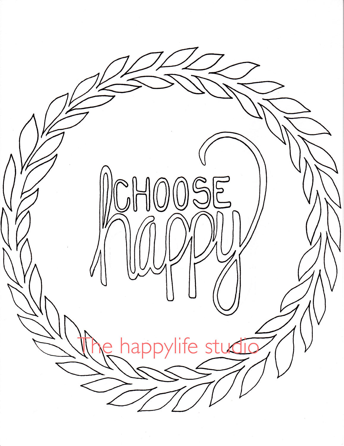 Choose Happy Coloring Page Simple Adult At Pages 1159x1500 Choose Happy Coloring Page Simple Adult At Pages