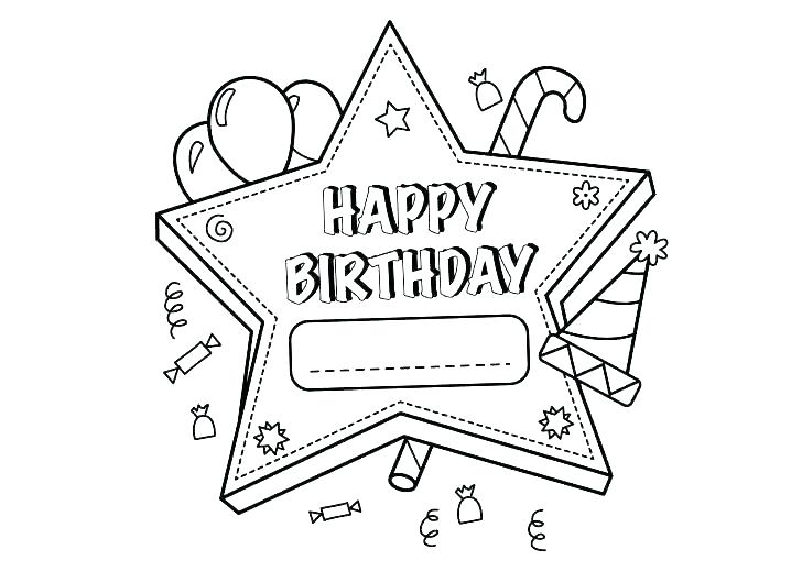 Happy Birthday Coloring Card 728x519 Happy Birthday Coloring Card