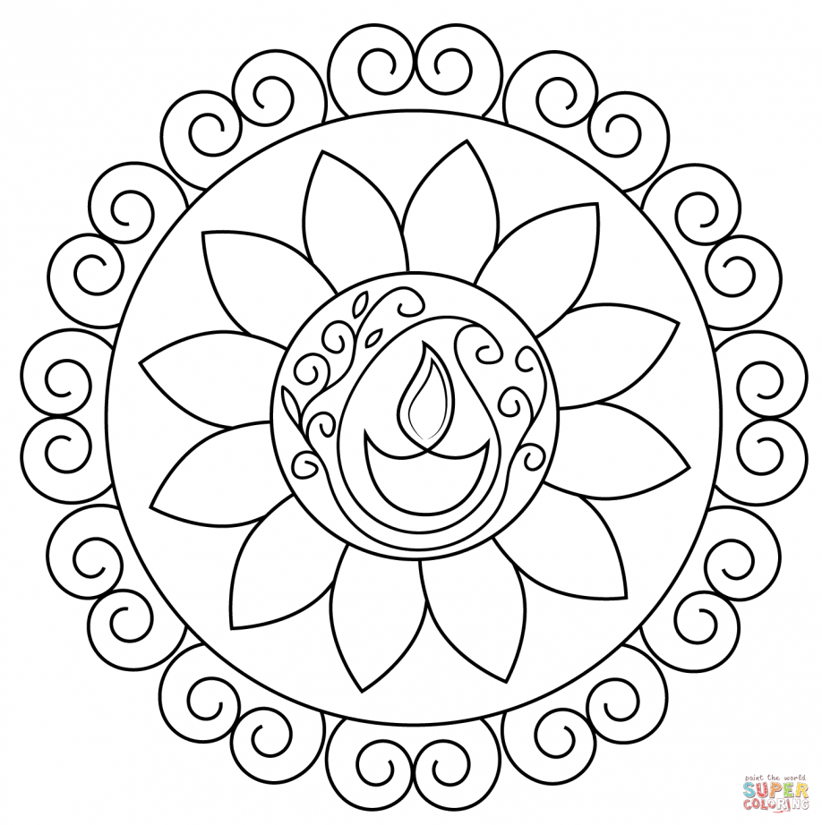 918x922 Diwali Coloring Page Get Bubbles