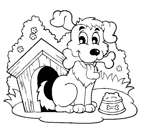 600x569 Unique Dog House Coloring Pages Mold