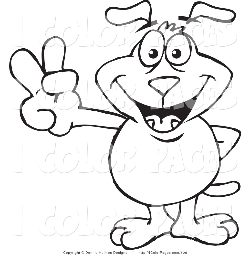 1024x1044 Vector Coloring Page Of A Coloring Page Of A Happy Dog Gesturing