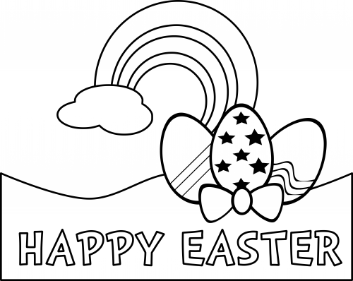 Happy Easter Coloring Page 500x398 Happy Easter Coloring Page