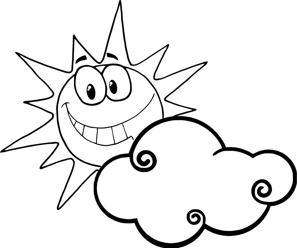 1021x855 Happy Face Cartoon Smiley Outline Cat Coloring Page Pages