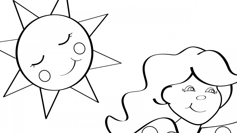 800x450 Cool Sun Coloring Pages Happy Family Art Original And Fun