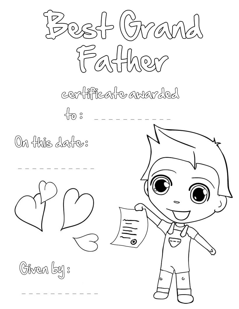820x1060 Full Free Printable Fathers Day Coloring Pages For Grandpa Happy
