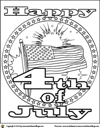 Happy 4th Of July Coloring Page 321x410 Happy 4th Of July Coloring Page