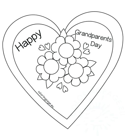 Grandparents Day Coloring Page Flower Heart Card Coloring Page 508x553 Grandparents Day Coloring Page Flower Heart Card Coloring Page