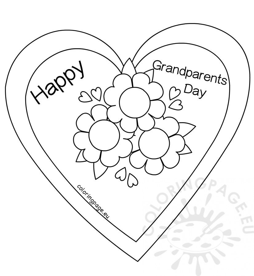 Flower Heart Card Coloring Page Happy Grandparents Day Coloring Page 826x899 Flower Heart Card Coloring Page Happy Grandparents Day Coloring Page