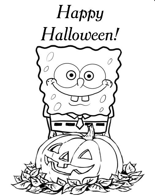 Spongebob Halloween Coloring Pages Spongebob Printable Halloween 506x637 Spongebob Halloween Coloring Pages Spongebob Printable Halloween