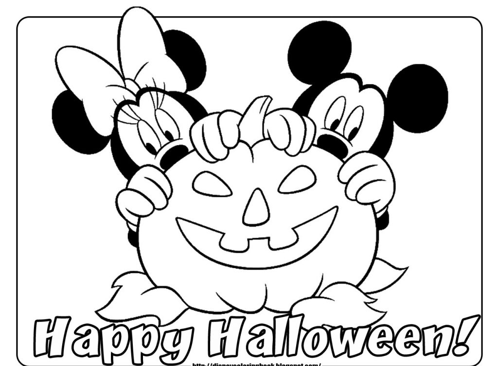 Disney Halloween Coloring Pages With Pumpkin And Happy Halloween 1024x752 Disney Halloween Coloring Pages With Pumpkin And Happy Halloween