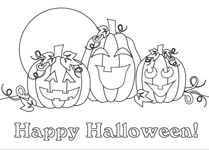 Happy Halloween Coloring Page 700x503 Happy Halloween Coloring Page