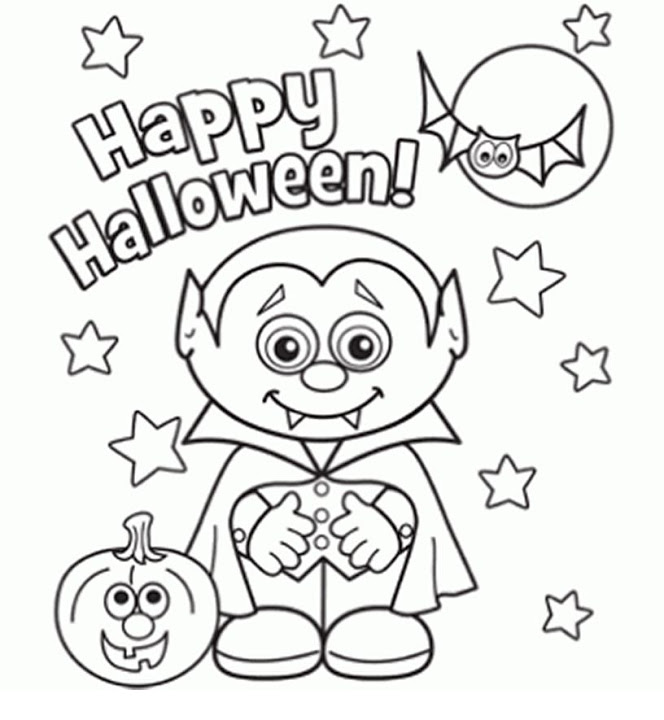 Happy Halloween Coloring Pages 664x720 Happy Halloween Coloring Pages