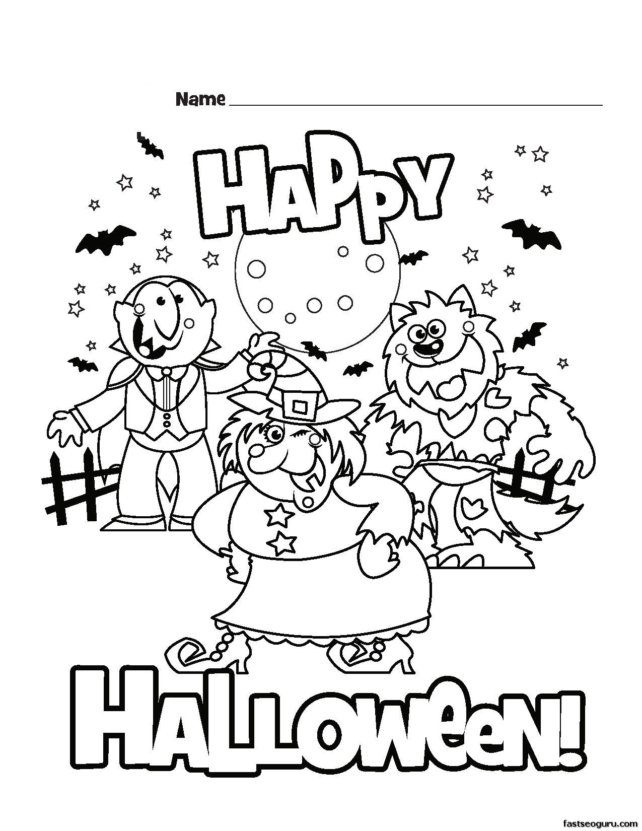 Printable Happy Halloween Coloring Pages On Printable Disney 1275x1650 Printable Happy Halloween Coloring Pages On Printable Disney