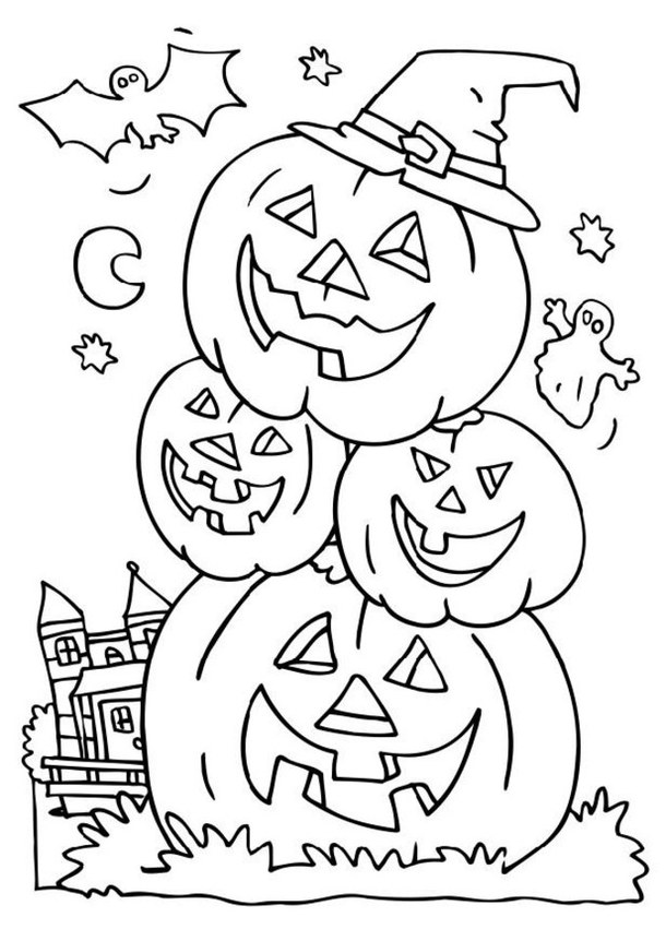 610x862 Happy Halloween Coloring Pages