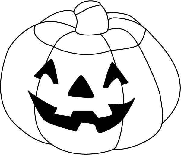 600x512 Happy Halloween Pumpkins Coloring Page