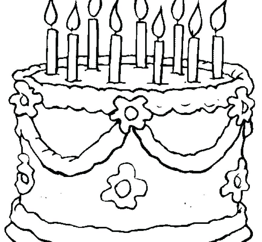 863x800 Colouring Pages Birthday Cake Kids Coloring Free Printable
