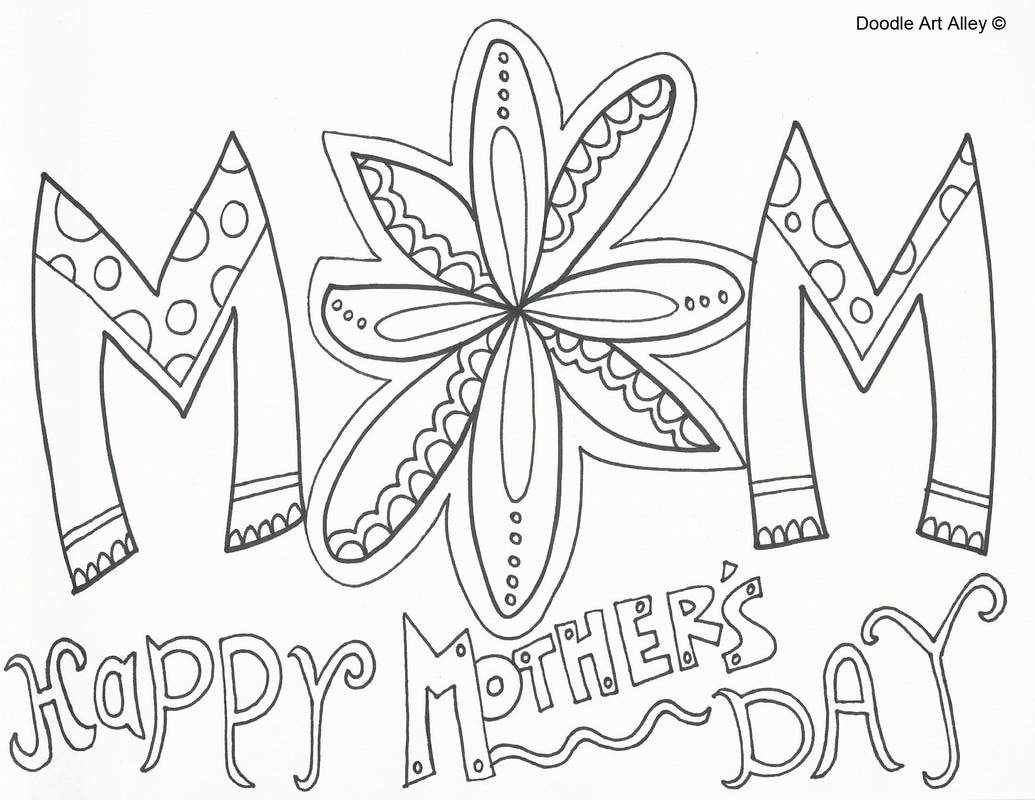 1035x800 Happy Mothers Day Coloring Page Pages Doodle Art Alley Throughout