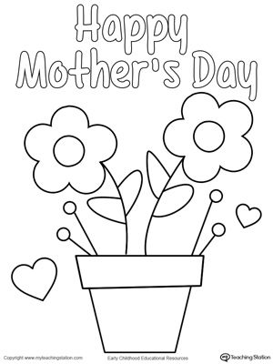 300x400 Happy Mothers Day Coloring Pages To Print For Kindergarten