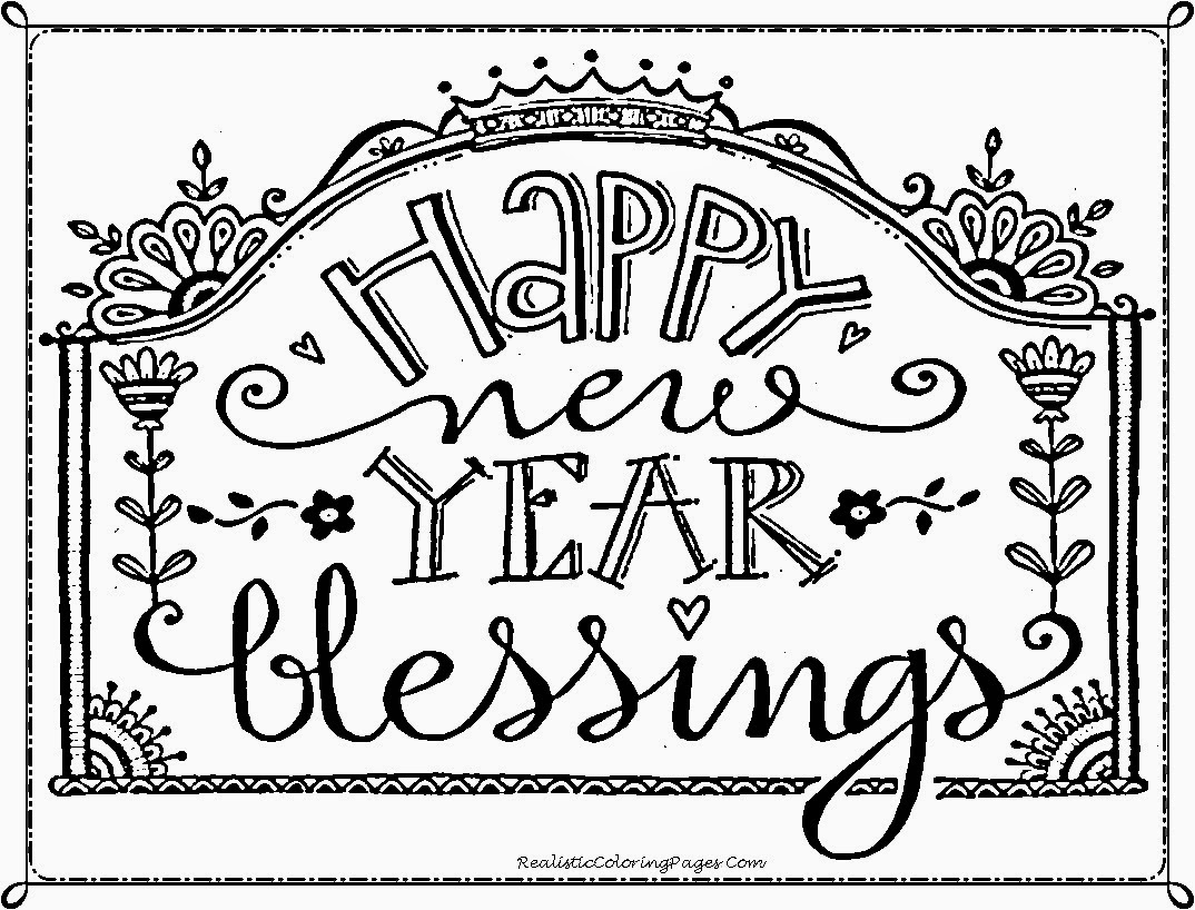 Printable Happy New Year Coloring Pages 2018 1074x818 Printable Happy New Year Coloring Pages 2018