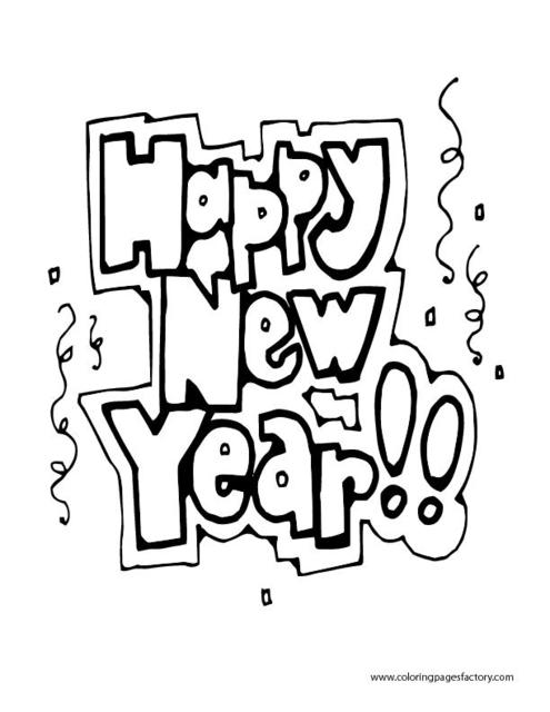 495x640 Happy New Year Coloring Pages