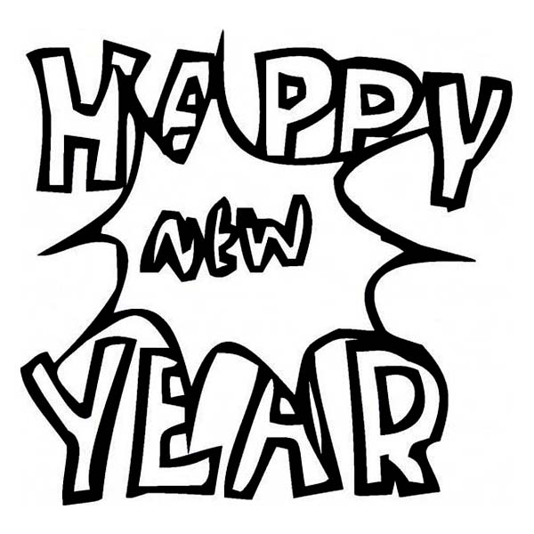600x600 A Happy New Years Bang Coloring Page