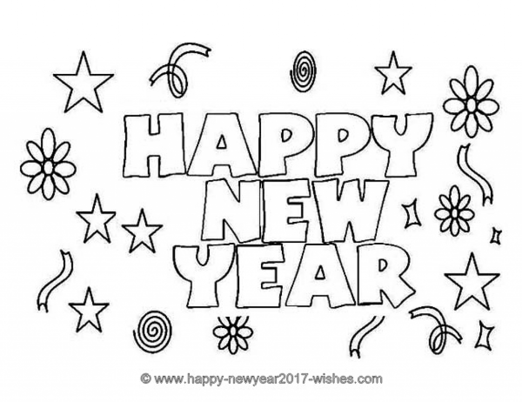 1024x788 Happy New Year Coloring Pages Printable Merry Christmas Amp Happy