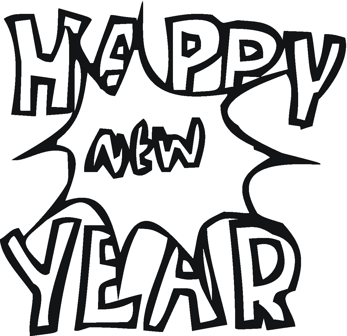 Happy New Year Coloring Pages Page Image Clipart Images 1200x1162 Happy New Year Coloring Pages Page Image Clipart Images