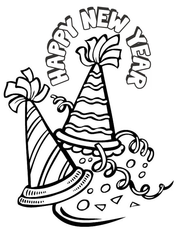 Happy New Year Hat Coloring Pages 751x987 Happy New Year Hat Coloring Pages
