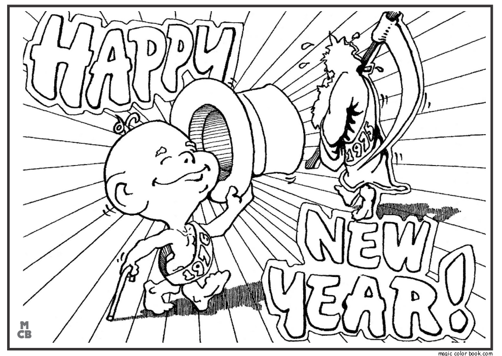 Happy New Year Coloring Pages 21 990x703 Happy New Year Coloring Pages 21