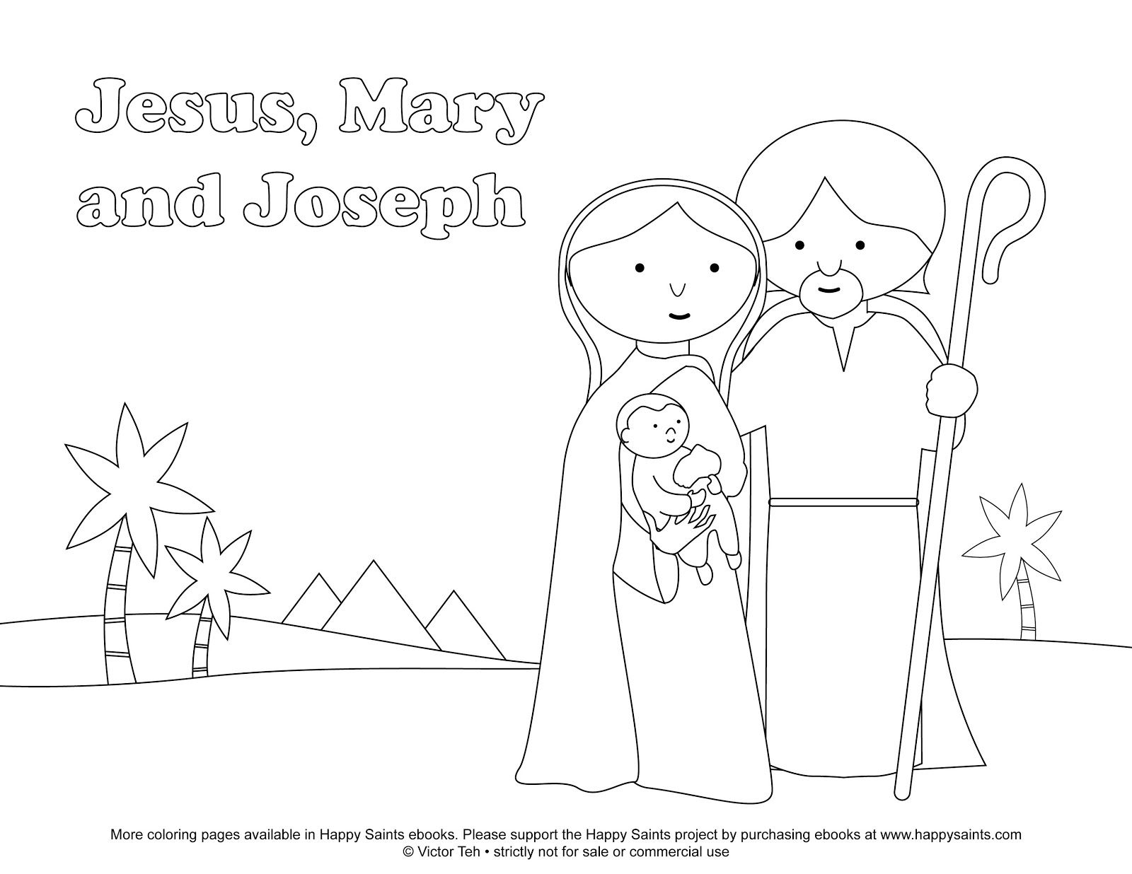 Happy Saints Free Coloring Page Of The Holy Family 1600x1236 Happy Saints Free Coloring Page Of The Holy Family