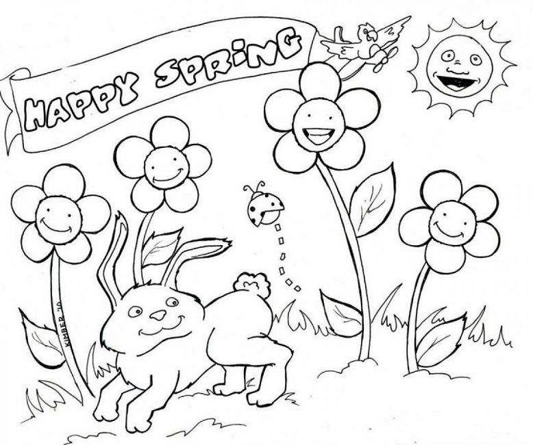Happy Spring Coloring Pages Place Happy Spring 778x650 Happy Spring Coloring Pages Place Happy Spring