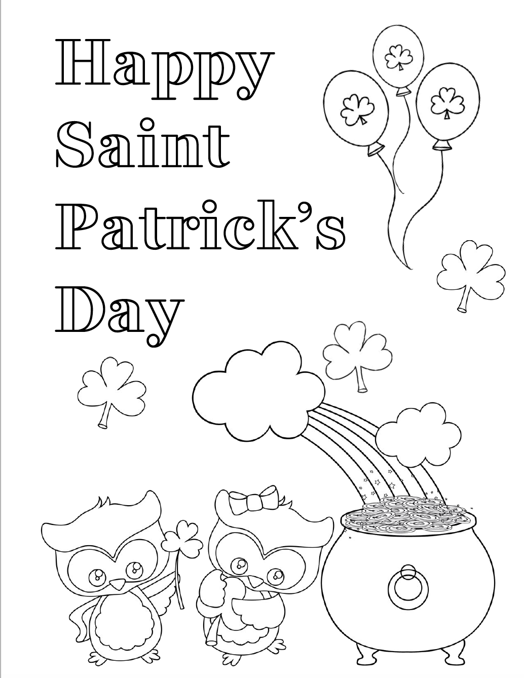 Free Printable St. Patrick's Day Coloring Pages 4 Designs! 1034x1338 Free Printable St. Patrick's Day Coloring Pages 4 Designs!