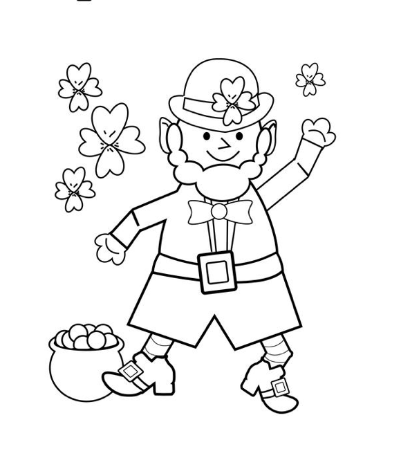 Happy St Patrick's Day Coloring Page Amp Coloring Book 580x662 Happy St Patrick's Day Coloring Page Amp Coloring Book