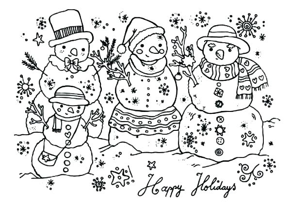 600x421 Happy Holidays Coloring Pages Happy Winter Holidays Colouring