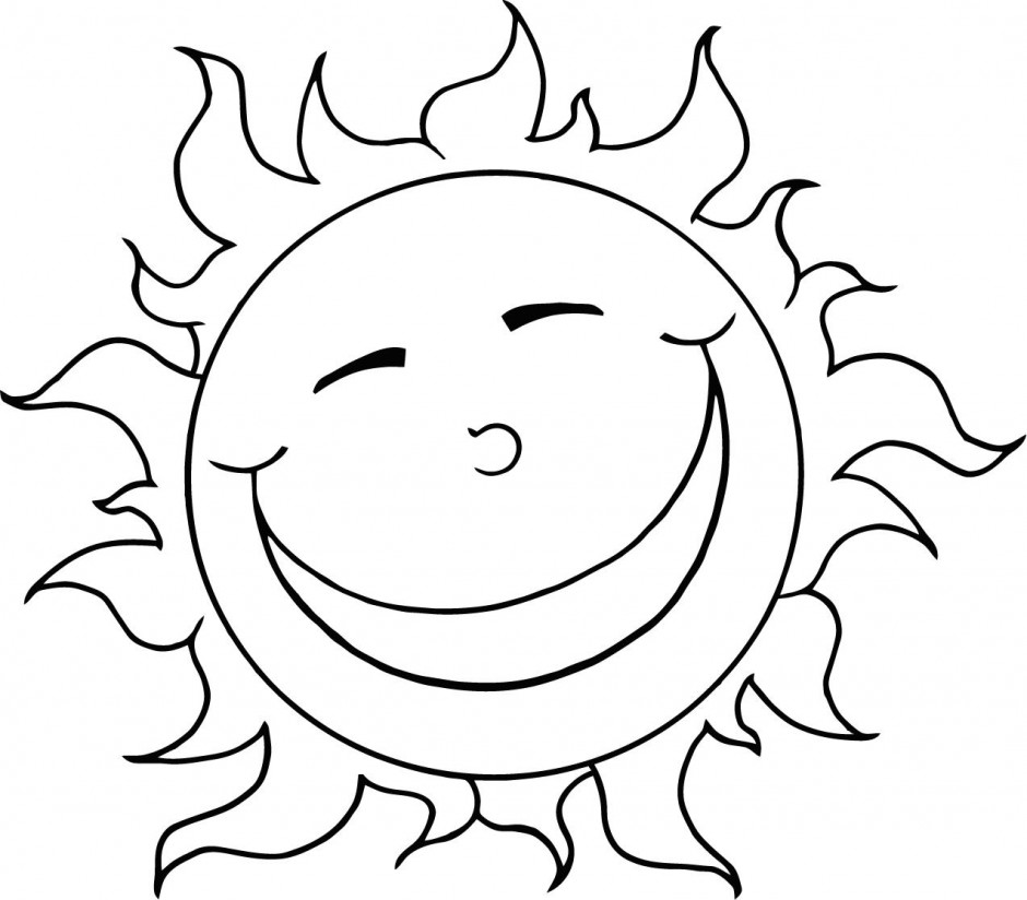 Happy Sun Coloring Page 940x824 Happy Sun Coloring Page
