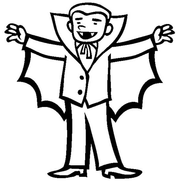 Happy Vampire Coloring Page Coloring Sun 600x612 Happy Vampire Coloring Page Coloring Sun