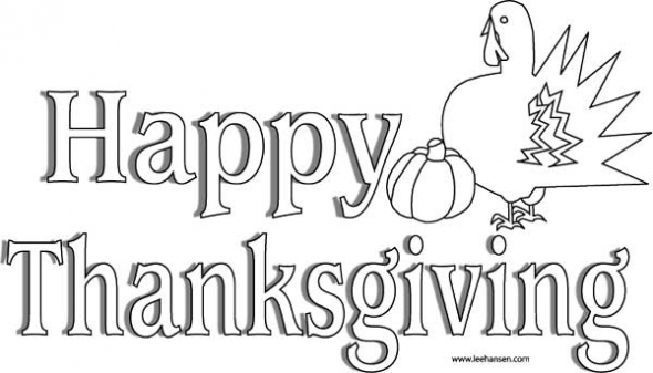 Happy Thanksgiving Coloring Sheet 590x337 Happy Thanksgiving Coloring Sheet